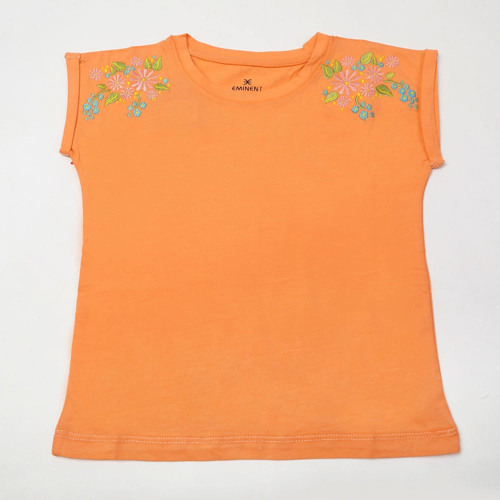 Eminent Girl's Half Sleeves T-Shirt - Light Orange, Girls T-Shirts, Eminent, Chase Value
