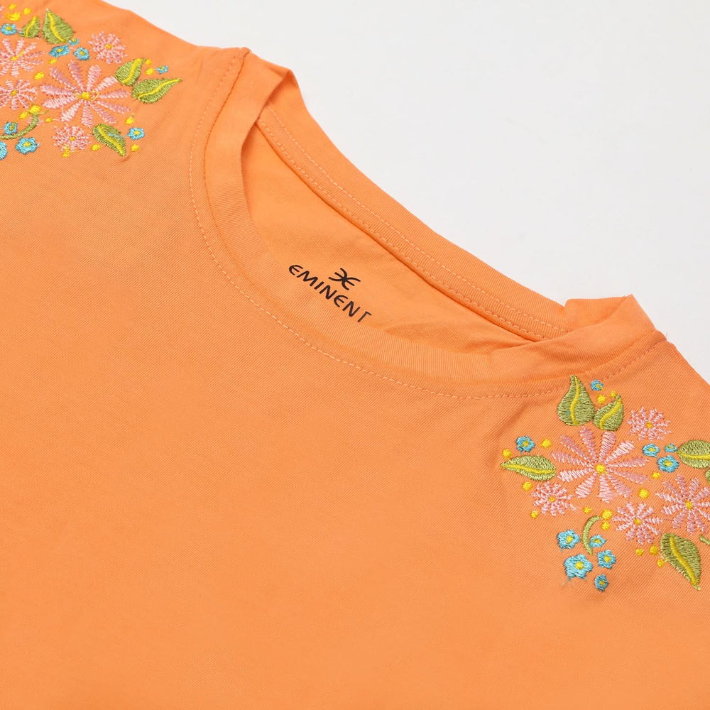 Eminent Girl's Half Sleeves T-Shirt - Light Orange, Girls T-Shirts, Eminent, Chase Value