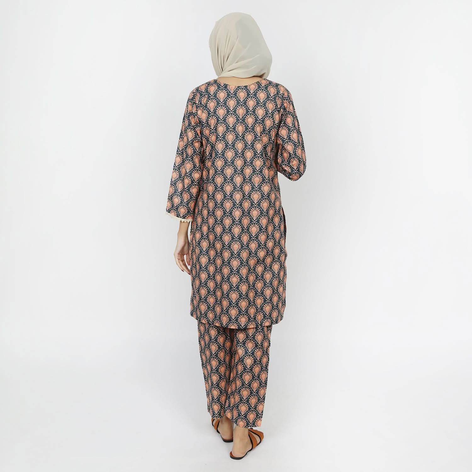 Women's Khaddar 2pcs Stitched Suit - Peach, Women Shalwar Suits, Chase Value, Chase Value