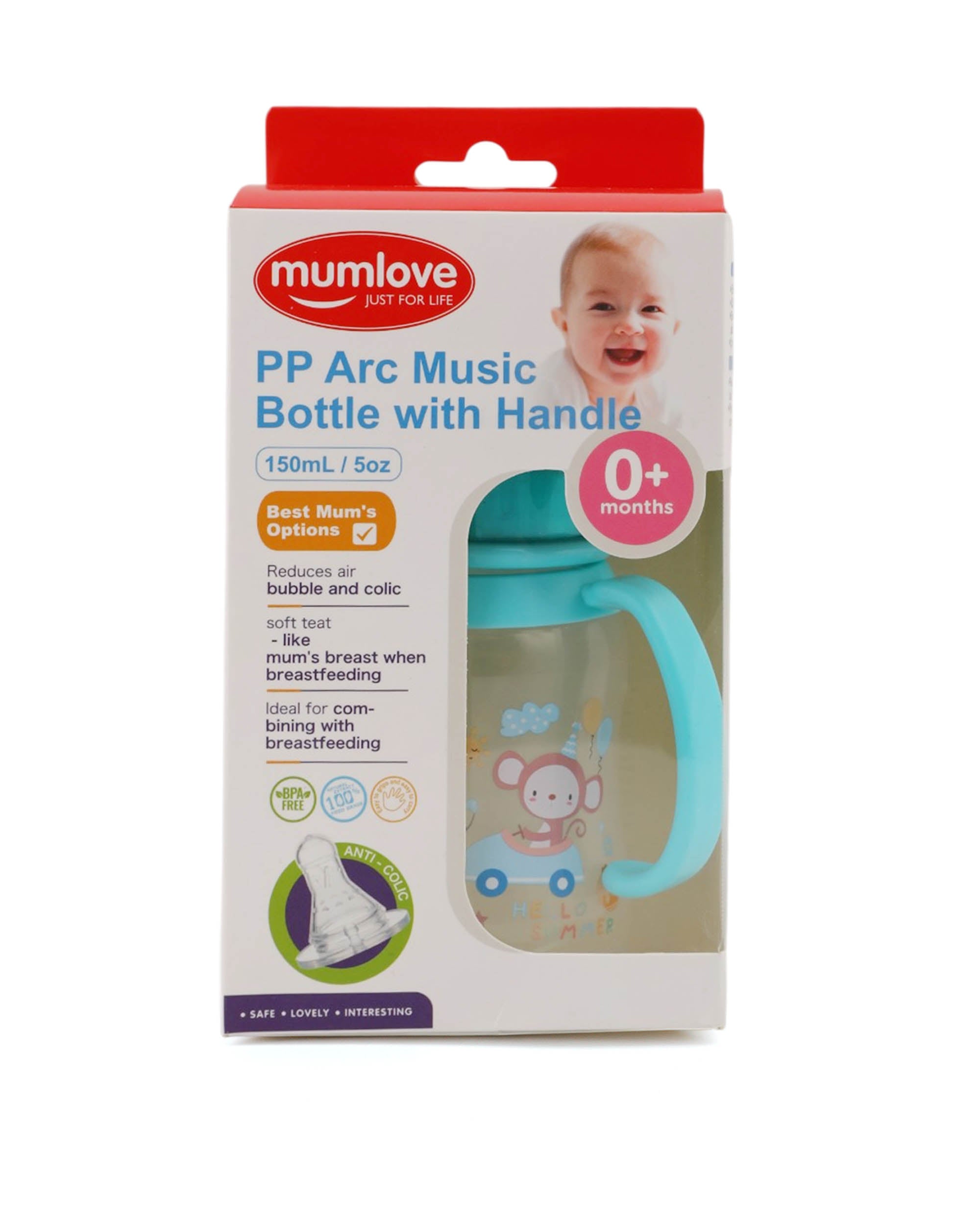 Mum Love Rattle Cap Feeding Bottle- 150ml
