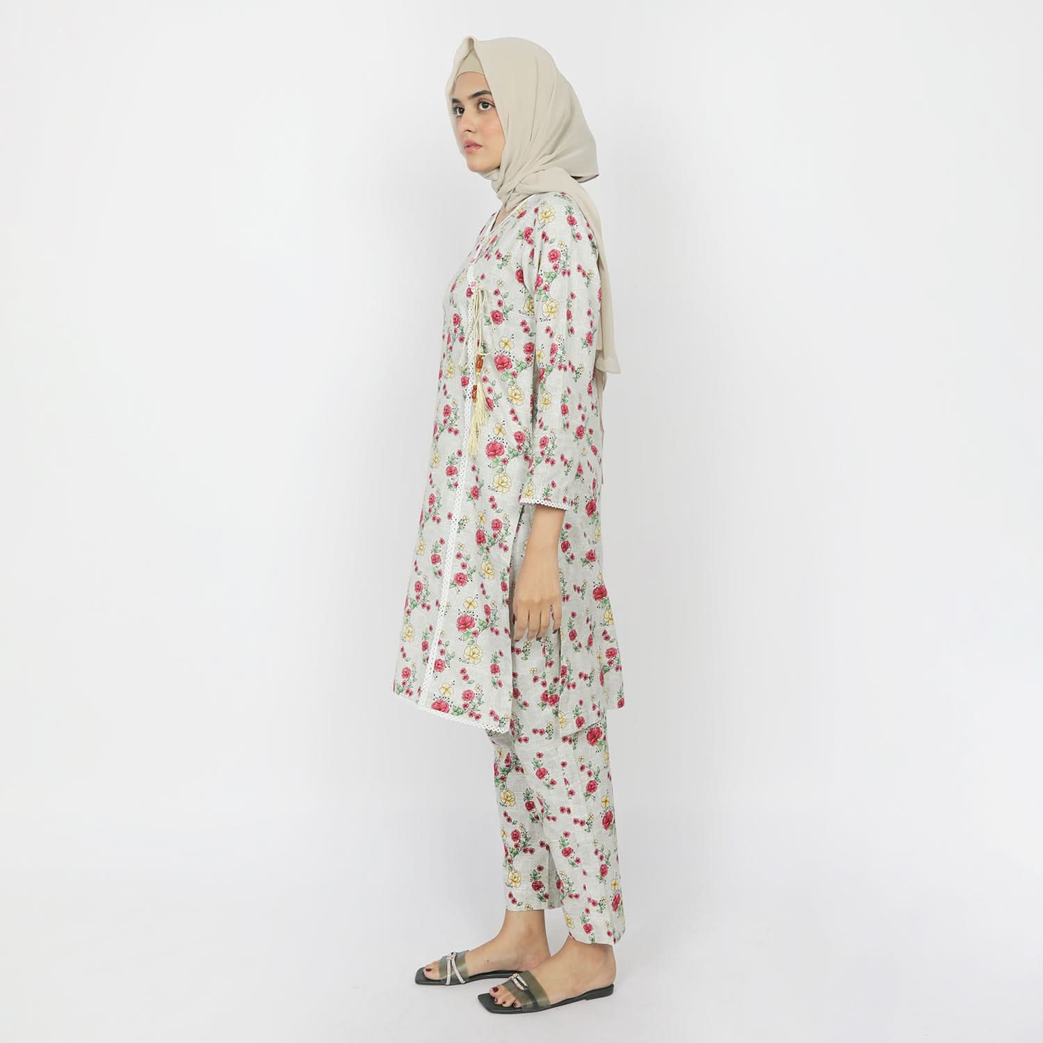 Women's Khaddar 2pcs Stitched Suit - Light Grey, Women Shalwar Suits, Chase Value, Chase Value