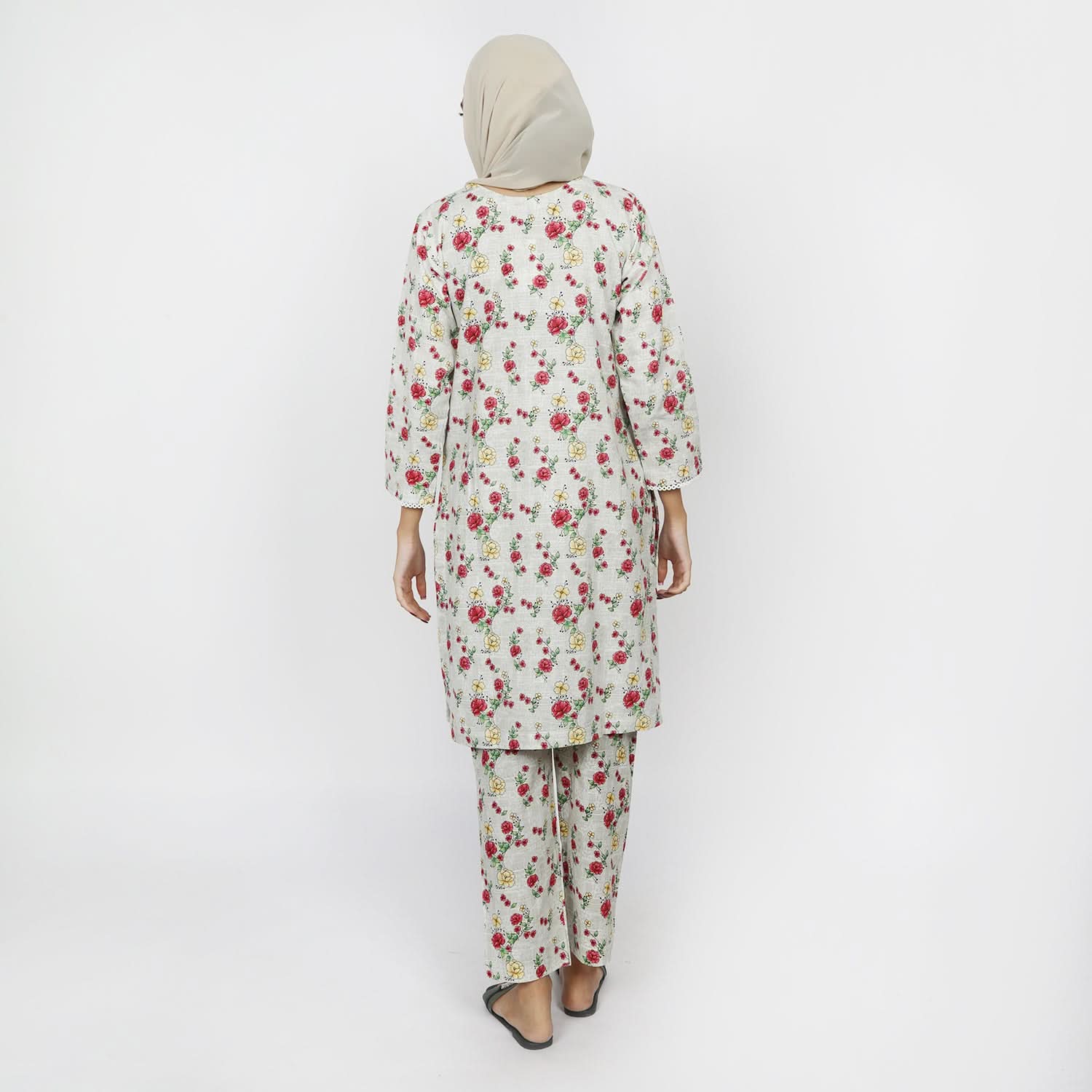 Women's Khaddar 2pcs Stitched Suit - Light Grey, Women Shalwar Suits, Chase Value, Chase Value