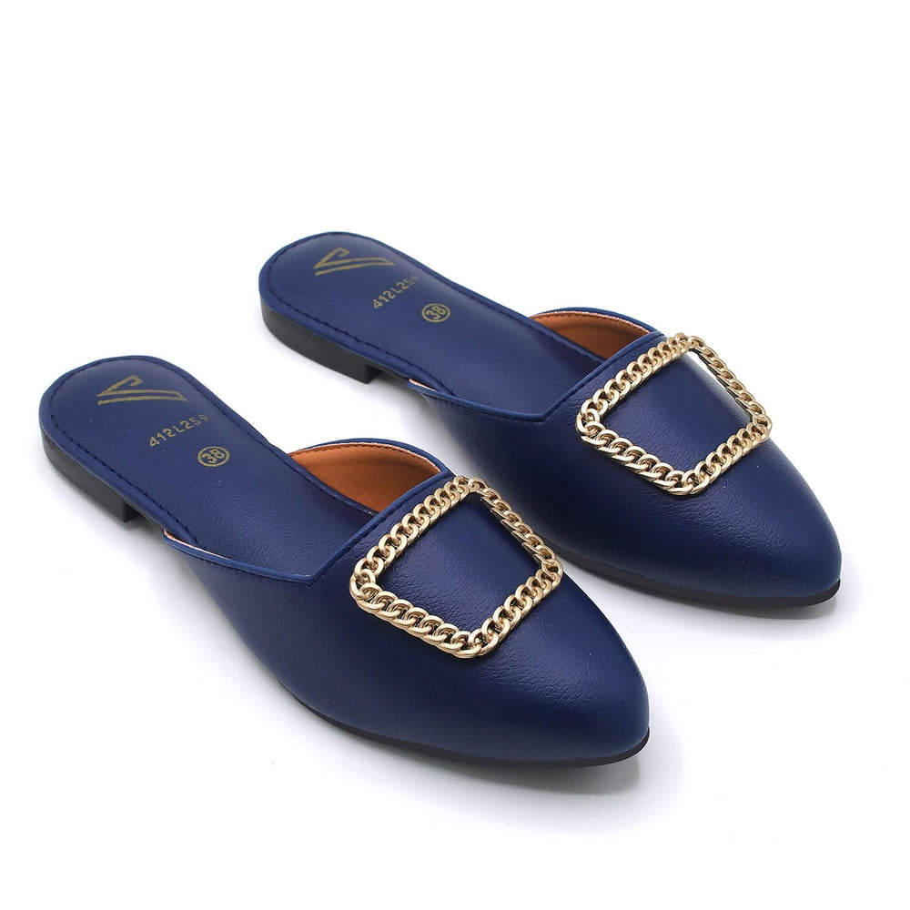 Women's Backless Pump - Navy Blue, Women Backless Pumps, Chase Value, Chase Value