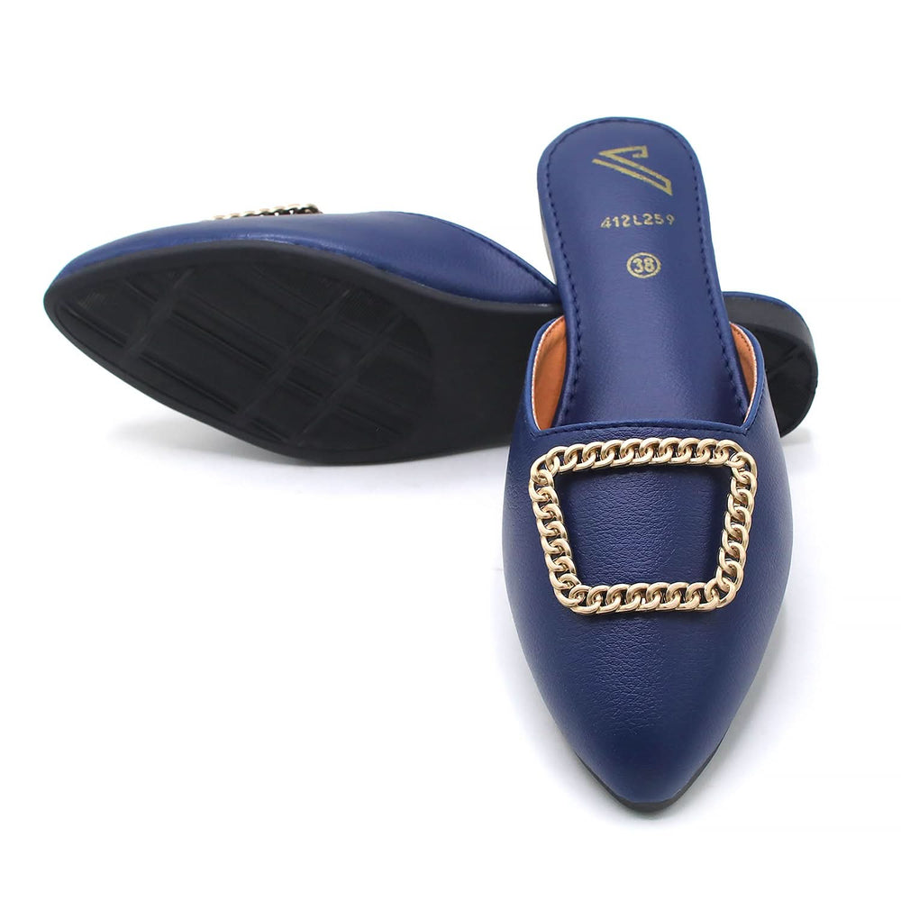 Women's Backless Pump - Navy Blue, Women Backless Pumps, Chase Value, Chase Value