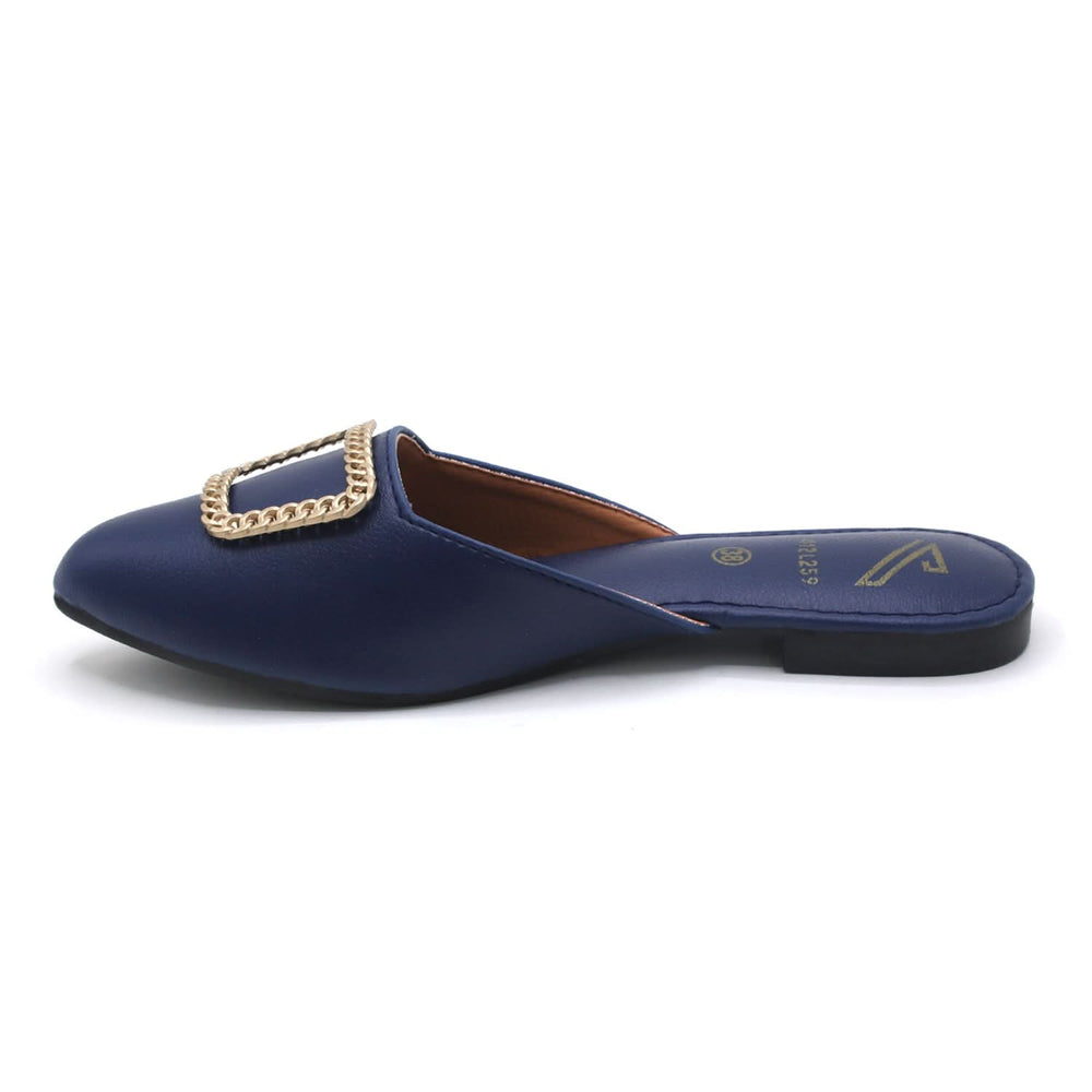 Women's Backless Pump - Navy Blue, Women Backless Pumps, Chase Value, Chase Value