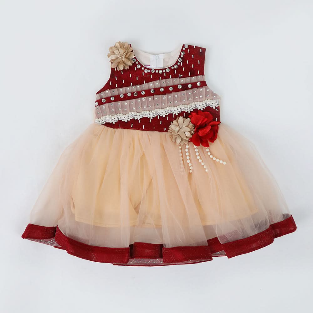 Newborn Girls Frock - Maroon, Newborn Girls Frocks, Chase Value, Chase Value
