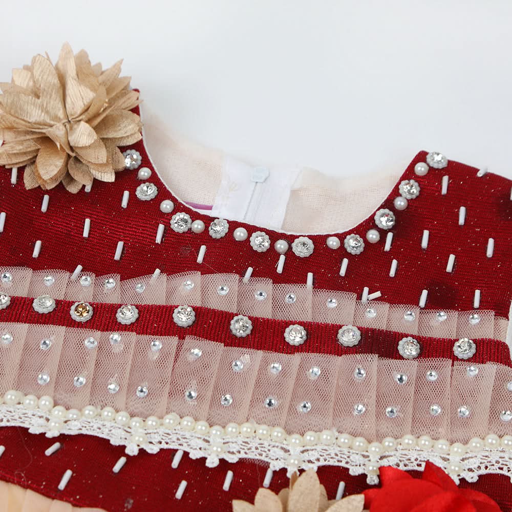 Newborn Girls Frock - Maroon, Newborn Girls Frocks, Chase Value, Chase Value