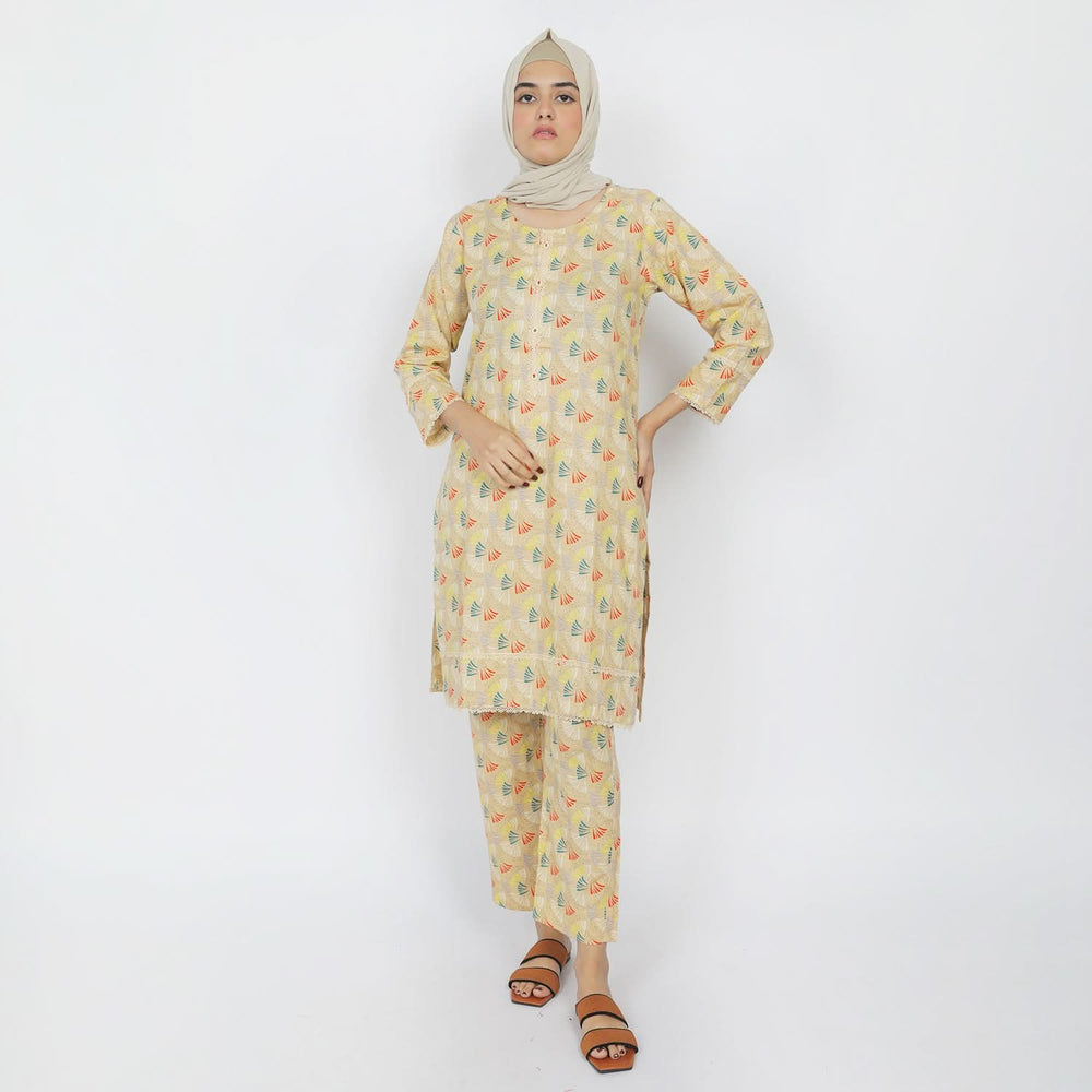 Women's Khaddar 2pcs Stitched Suit - Light Brown, Women Shalwar Suits, Chase Value, Chase Value