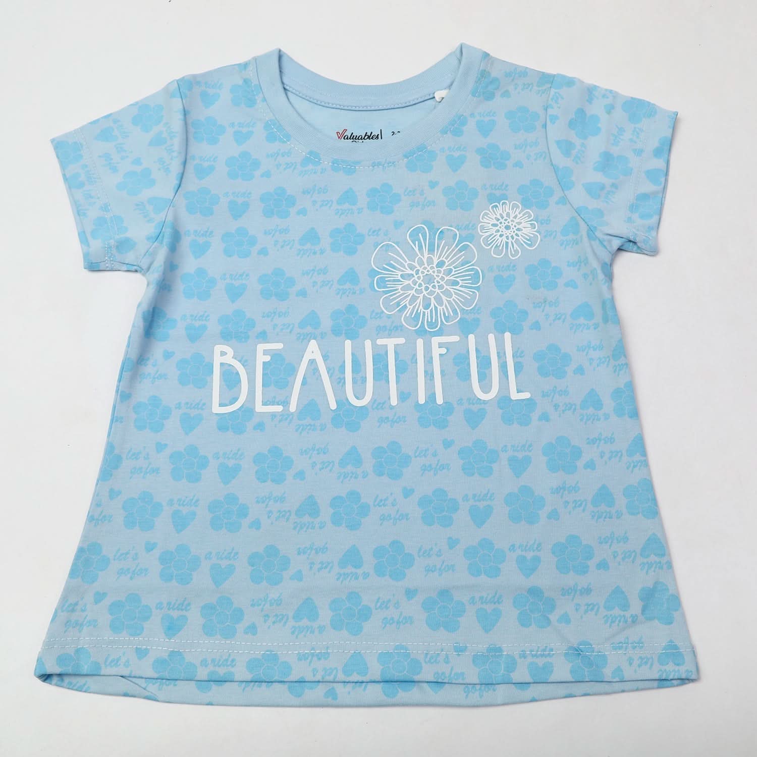 Girl's Half Sleeves T-Shirt - Blue, Girls T-Shirts, Chase Value, Chase Value