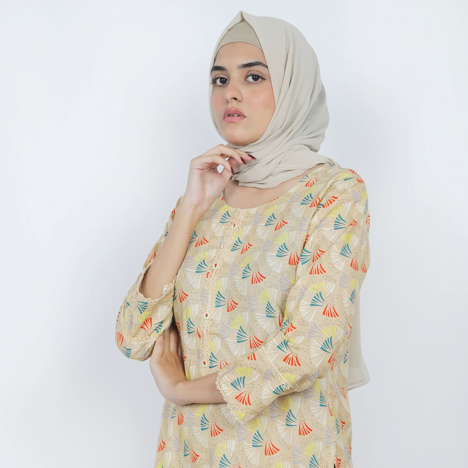 Women's Khaddar 2pcs Stitched Suit - Light Brown, Women Shalwar Suits, Chase Value, Chase Value