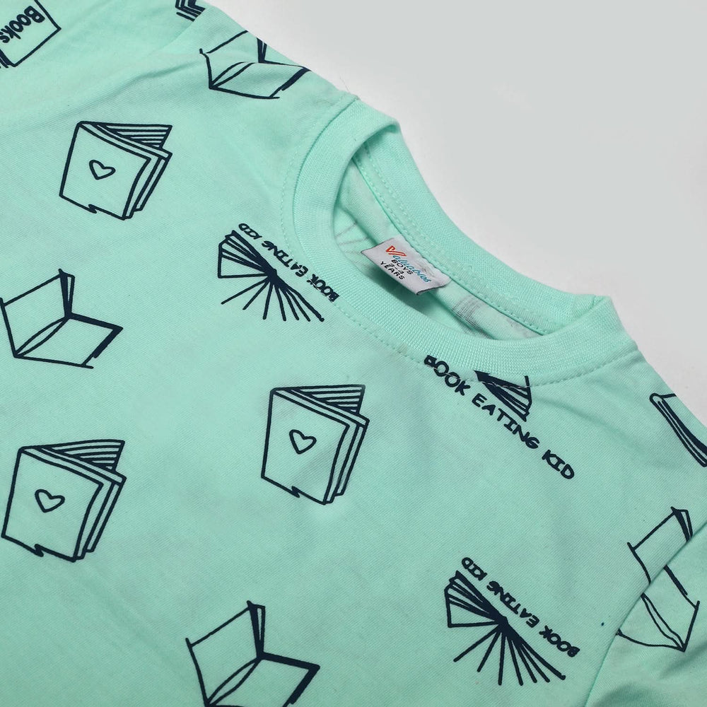 Boys Half Sleeves T-Shirt - Cyan, Boys T-Shirts, Chase Value, Chase Value
