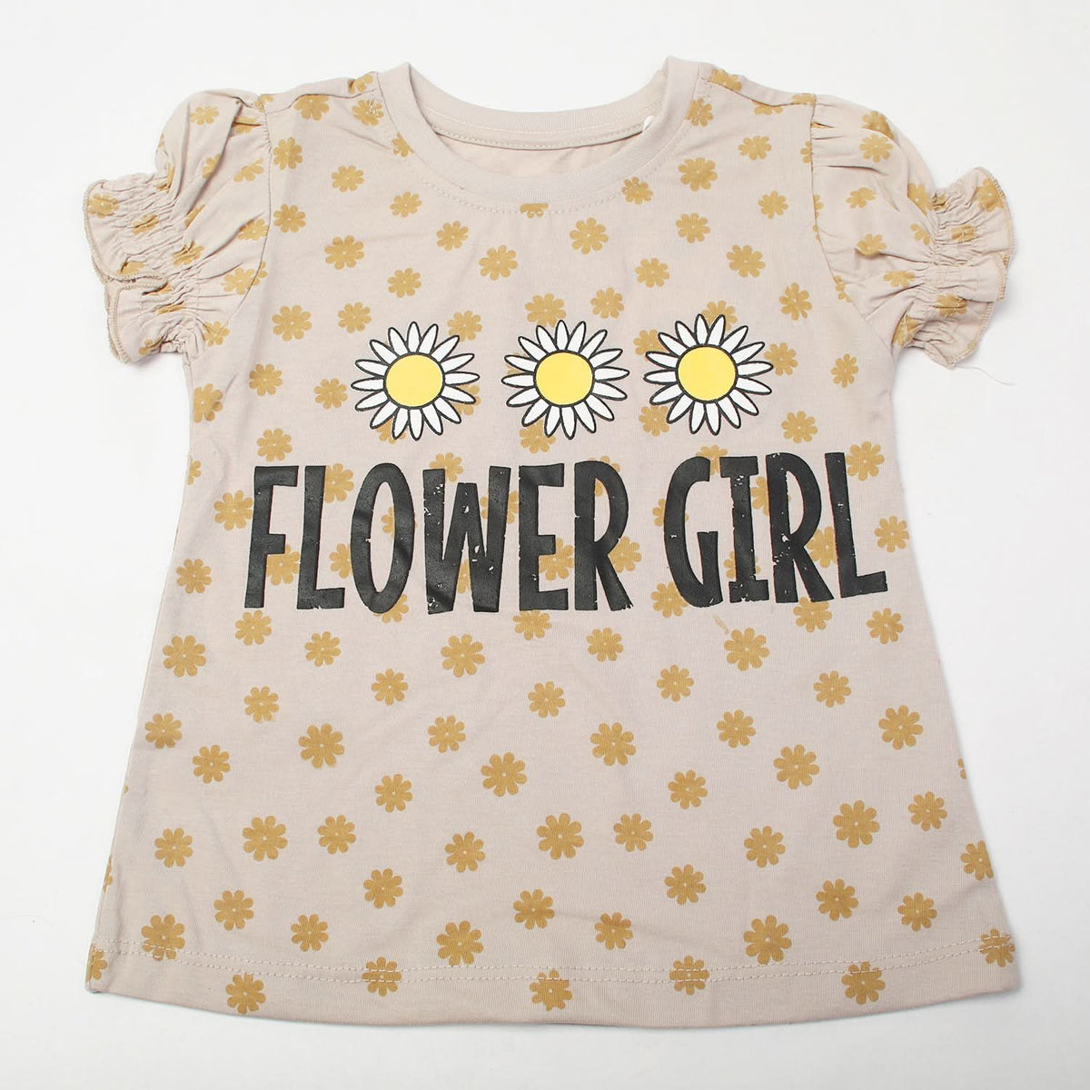Girl's Half Sleeves T-Shirt - Light Brown, Girls T-Shirts, Chase Value, Chase Value