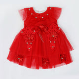 Newborn Girls Frock - Red, Newborn Girls Frocks, Chase Value, Chase Value
