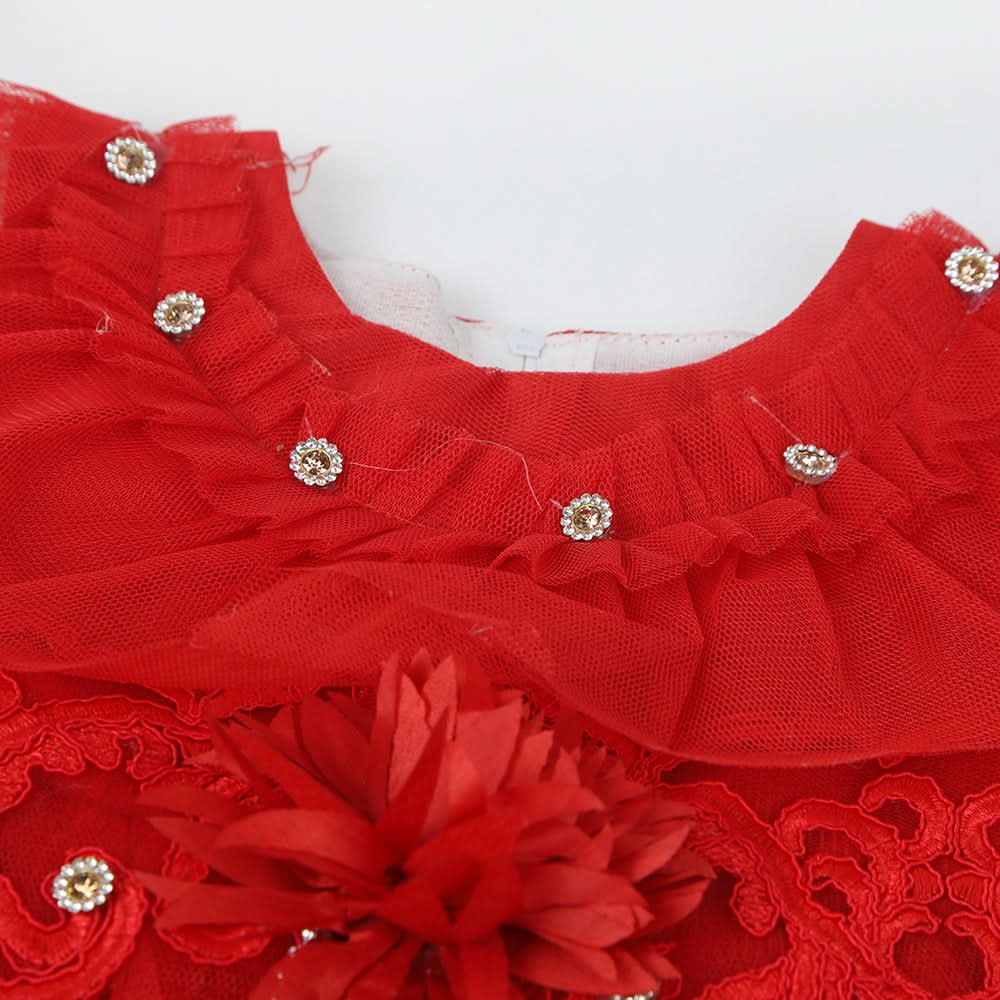 Newborn Girls Frock - Red, Newborn Girls Frocks, Chase Value, Chase Value