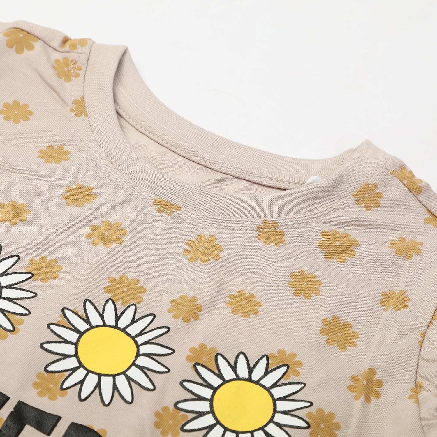 Girl's Half Sleeves T-Shirt - Light Brown, Girls T-Shirts, Chase Value, Chase Value