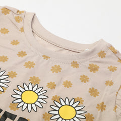 Girl's Half Sleeves T-Shirt - Light Brown