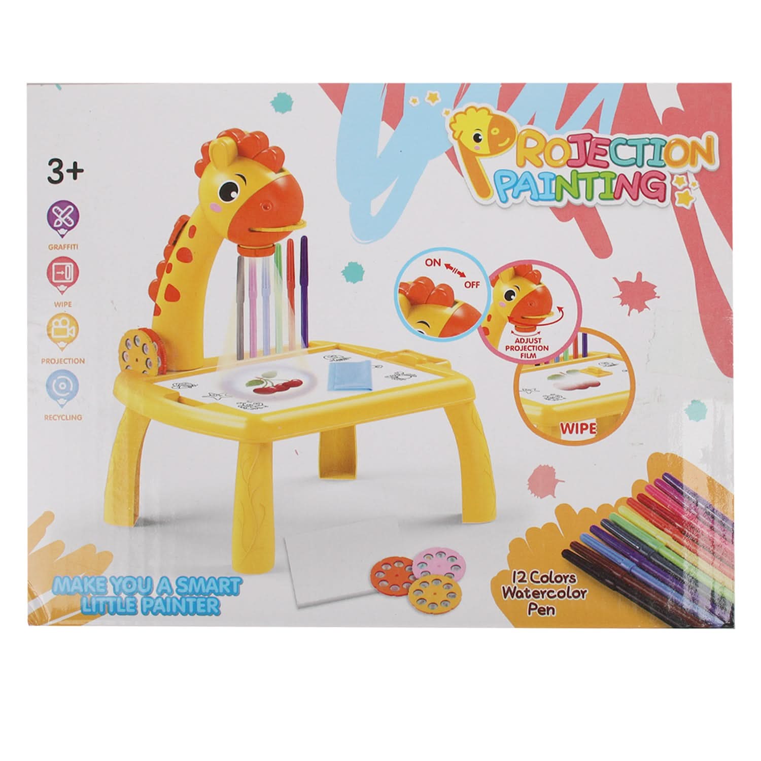 Giraffe Projection Painting Table   -  Pink, Chair & Table, Chase Value, Chase Value