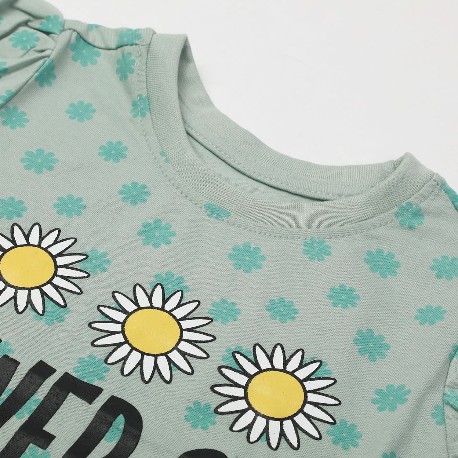 Girl's Half Sleeves T-Shirt - Green, Girls T-Shirts, Chase Value, Chase Value