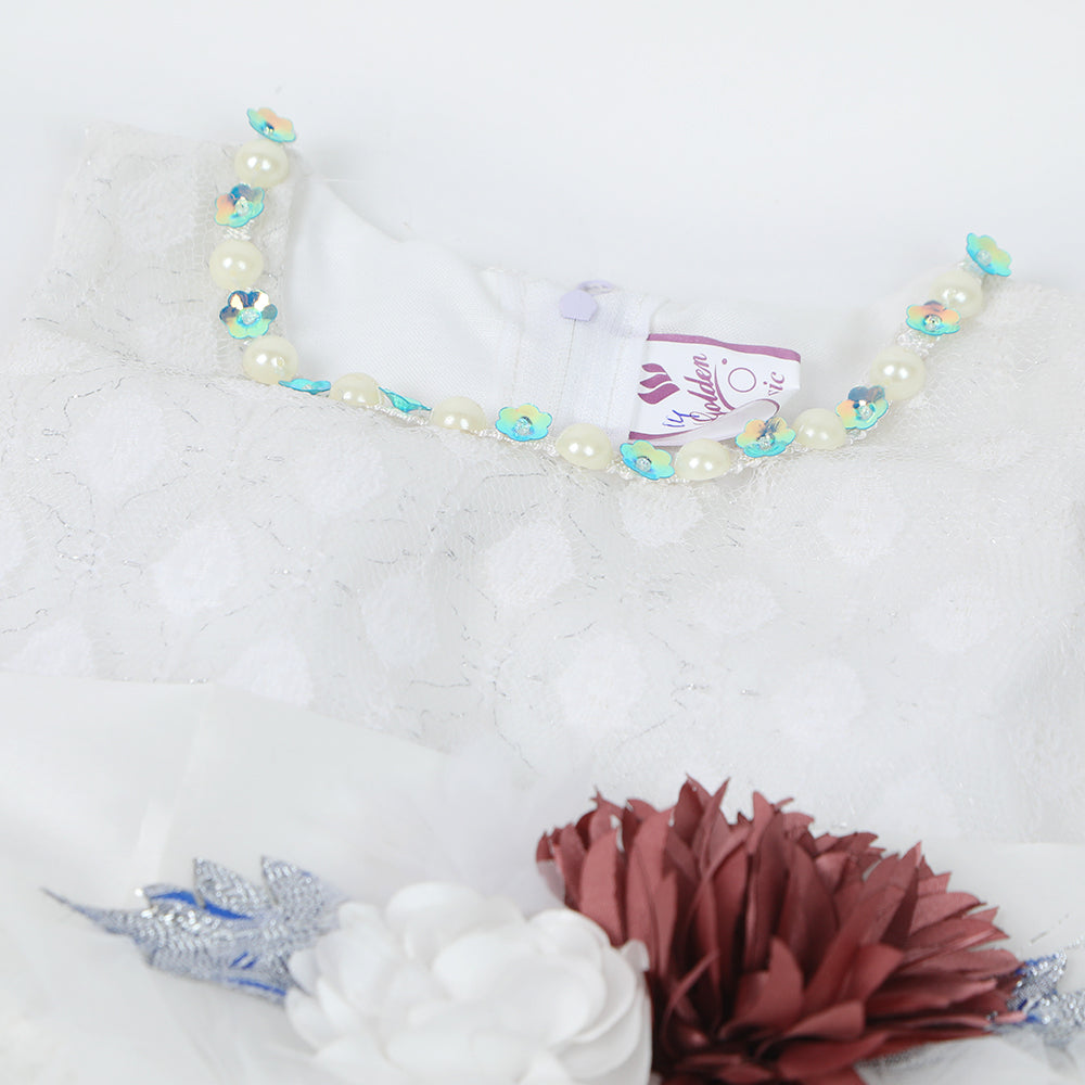 Newborn Girls Frock - White, Newborn Girls Frocks, Chase Value, Chase Value