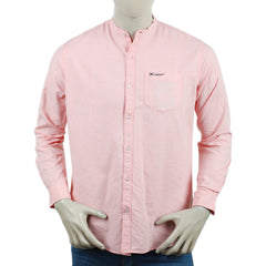 Eminent Men's Casual Chambray Shirt - Peach