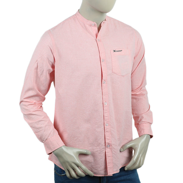 Eminent Men's Casual Chambray Shirt - Peach