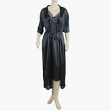 Women's 3Pcs Long Nighty - Dark Grey, Women Night Suit, Chase Value, Chase Value