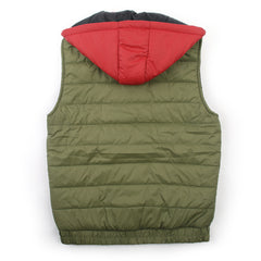 Men's Puffer Jacket - Red & Olive