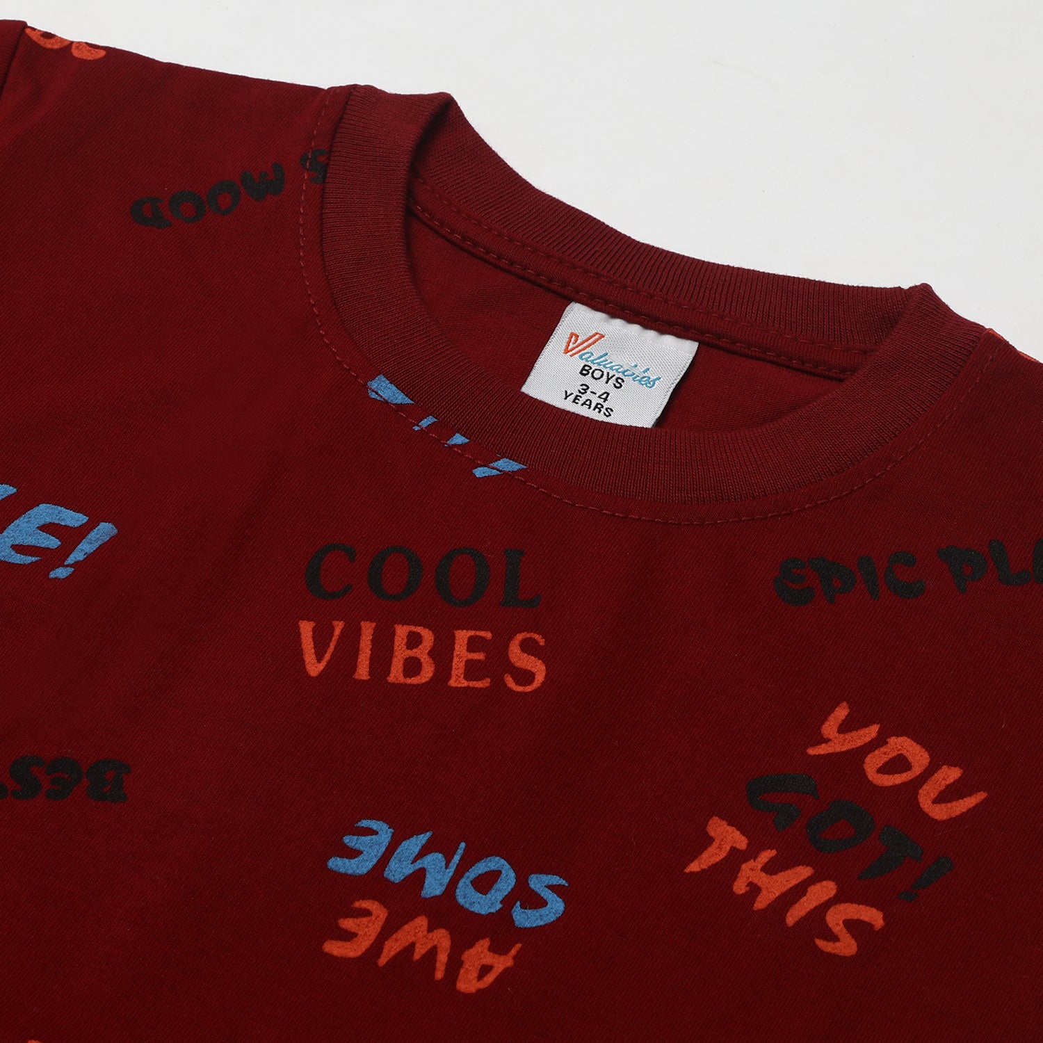 Boys Half Sleeves T-Shirt - Maroon, Boys T-Shirts, Chase Value, Chase Value