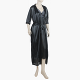 Women's 3Pcs Long Nighty - Dark Grey, Women Night Suit, Chase Value, Chase Value