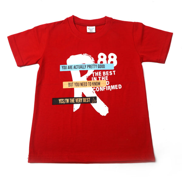 Boys Half Sleeves T-Shirt - Red