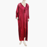 Women's 3Pcs Long Nighty - Maroon, Women Night Suit, Chase Value, Chase Value