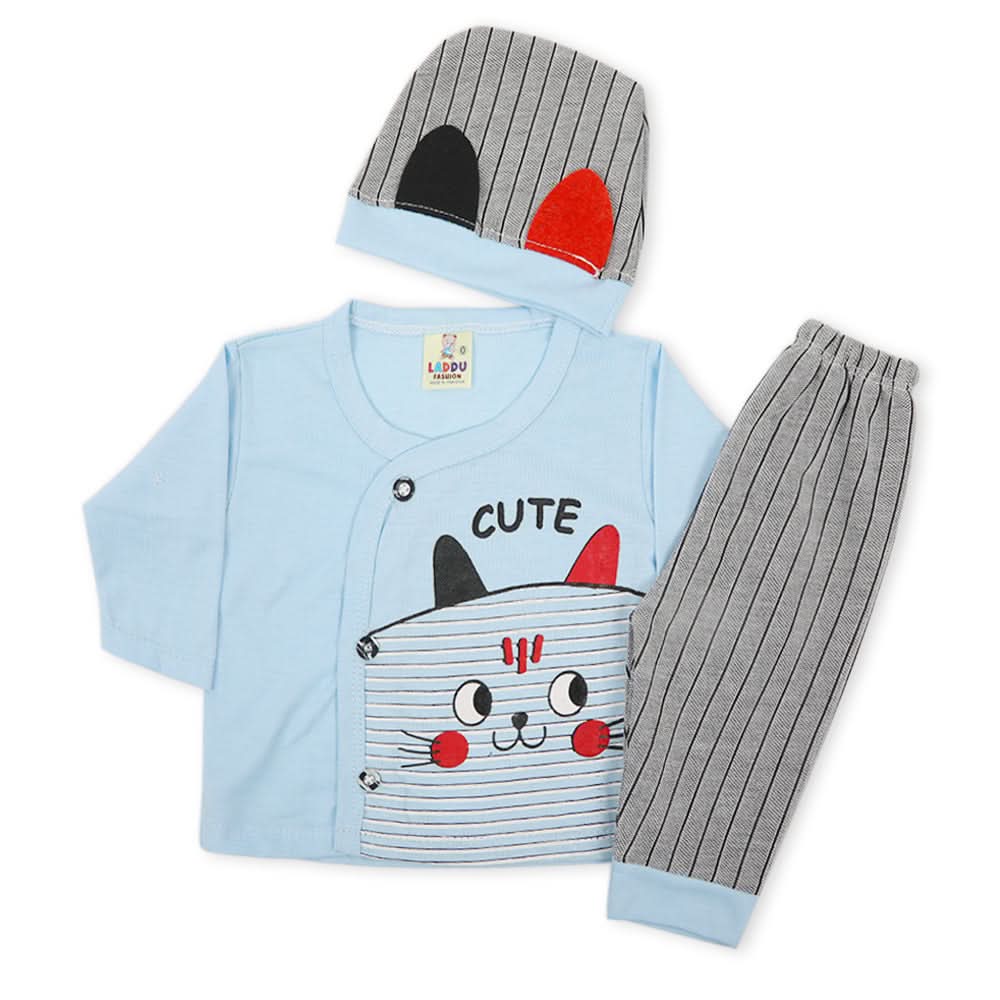 Newborn Boys Full Sleeves Suit - Light Blue, Newborn Boys Sets & Suits, Chase Value, Chase Value