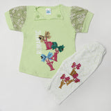 Girls Half Sleeves Suits - Light Green, Girls Suits, Chase Value, Chase Value