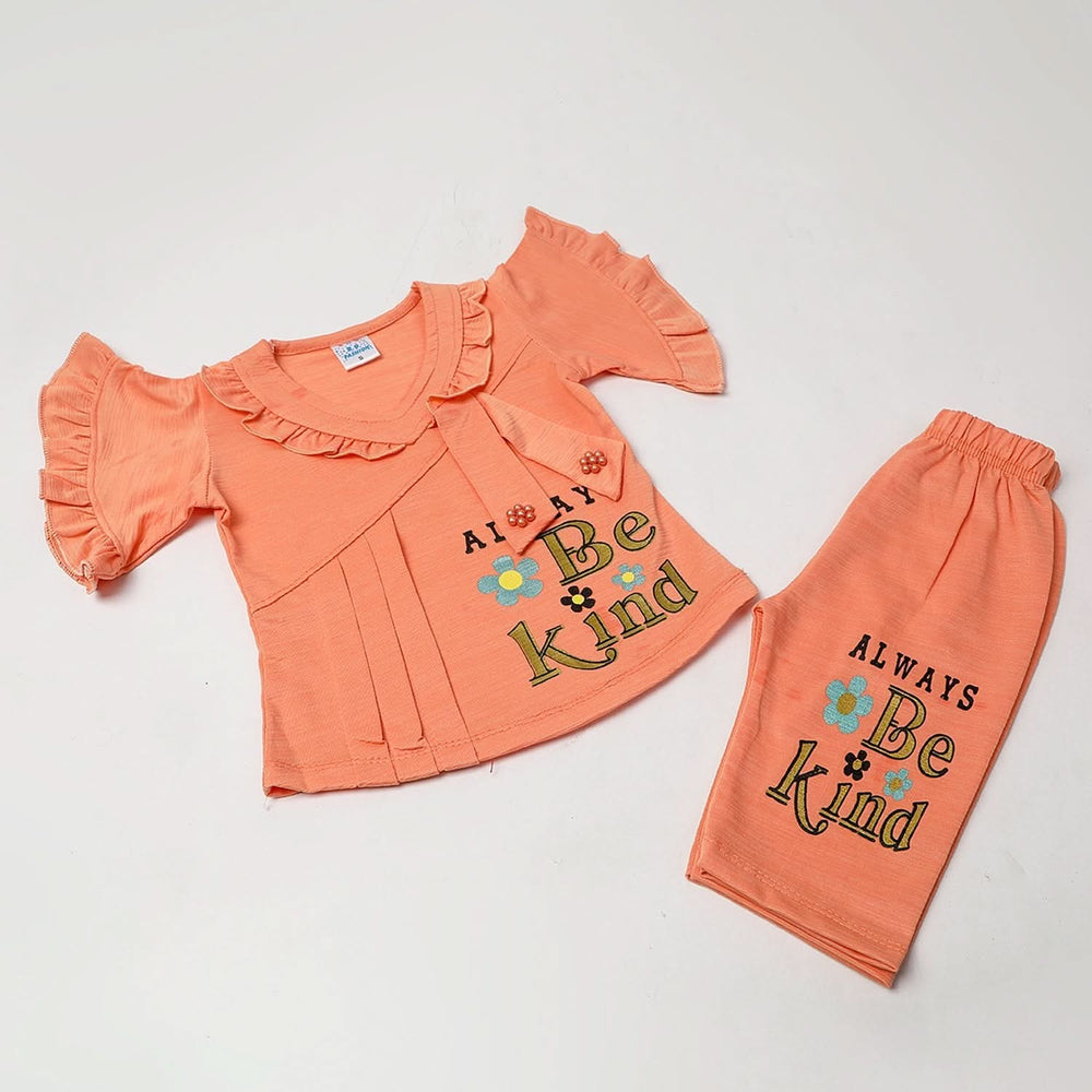 Girls Half Sleeves Suits - Peach, Girls Suits, Chase Value, Chase Value