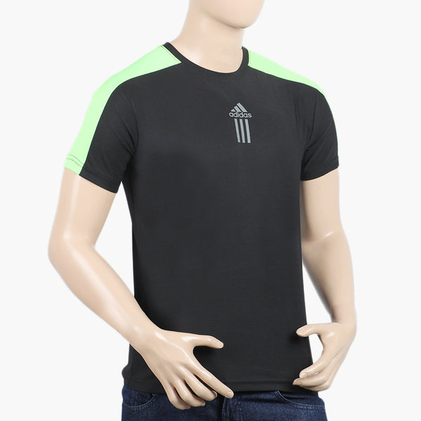 Men's Round Neck Half Sleeves T-Shirt - Black