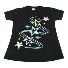Girls Half Sleeves T-Shirt - Black