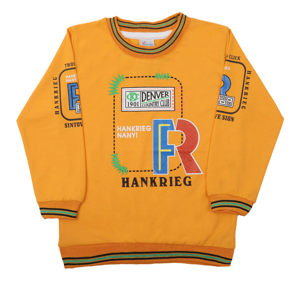 Boys Full Sleeves SweatShirt - Mustard, Boys Hoodies & Sweat Shirts, Chase Value, Chase Value