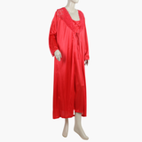 Women's 3Pcs Elegant Lace Sleepwear Set Long Nighty - Red, Women Night Suit, Chase Value, Chase Value