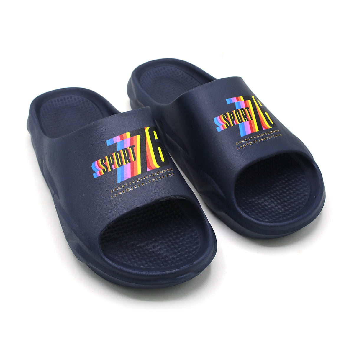 Slip on Open Toe Slider - Navy Blue, Men's Slippers, Chase Value, Chase Value
