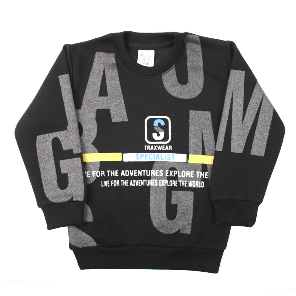 Boys Round Neck Full Sleeves T-Shirt - Black, Boys T-Shirts, Chase Value, Chase Value