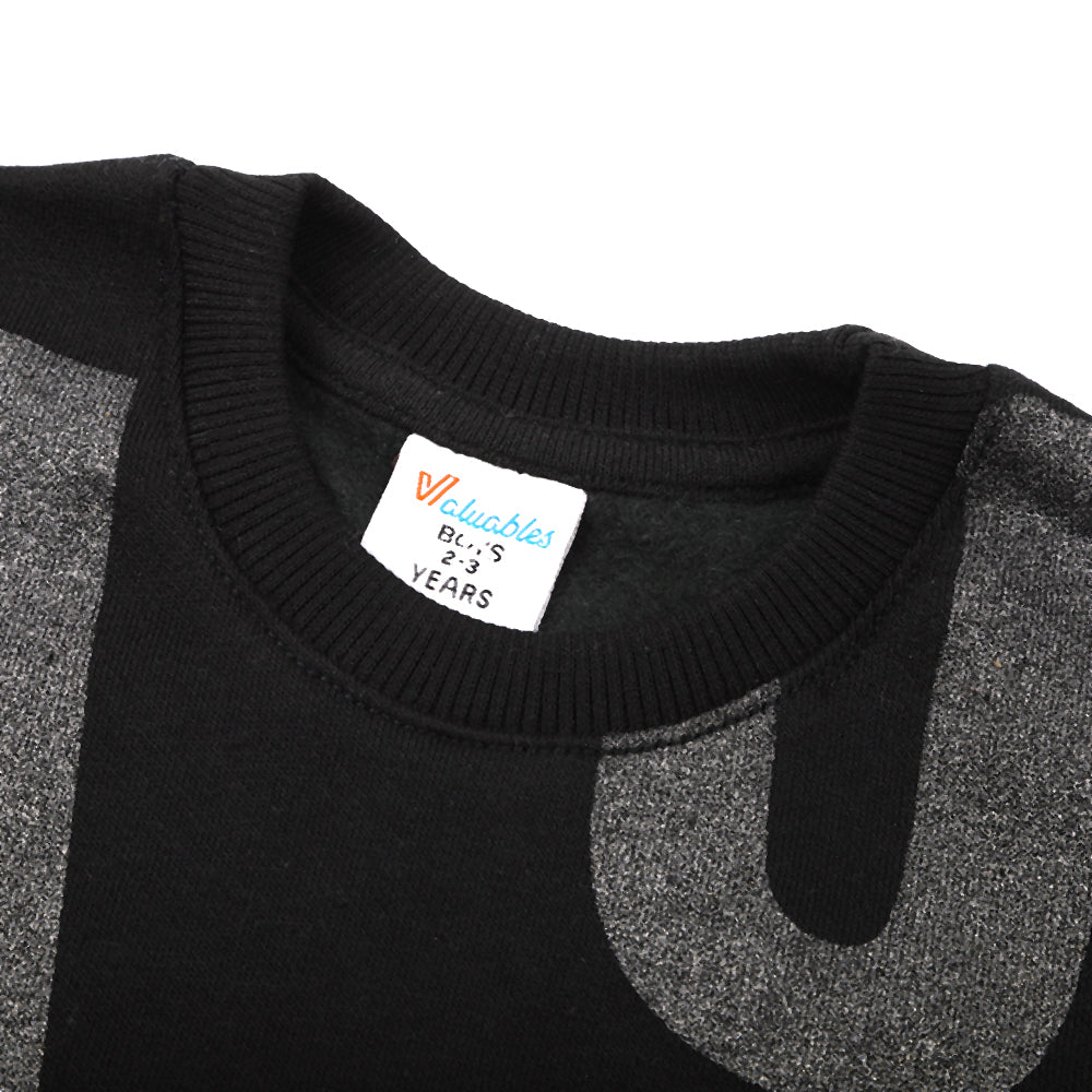 Boys Round Neck Full Sleeves T-Shirt - Black, Boys T-Shirts, Chase Value, Chase Value