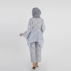 Women's Printed Cut Daman Western Co-Ord Set - Blue, Women Co-Ord Set, Chase Value, Chase Value