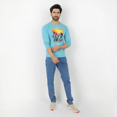 Men's Half Sleeves Printed T-Shirt - Sea Green