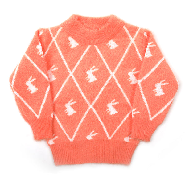 Girls Full Sleeves Sweater - Orange