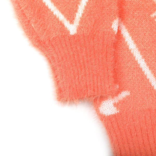 Girls Full Sleeves Sweater - Orange