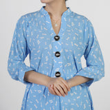Women's Jalpari Printed Kurti - Sky Blue, Women Ready Kurtis, Chase Value, Chase Value