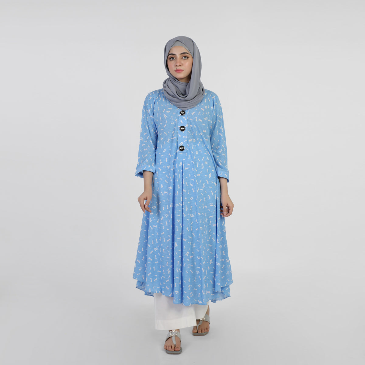 Women's Jalpari Printed Kurti - Sky Blue, Women Ready Kurtis, Chase Value, Chase Value