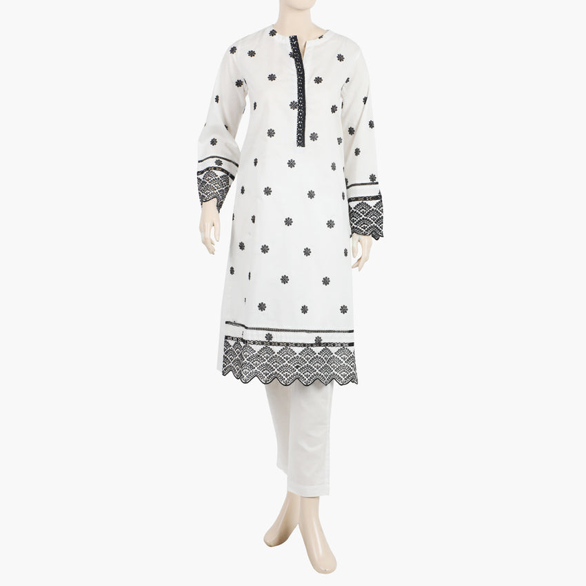 Eminent Women's Embroidered Shalwar Suit - White
