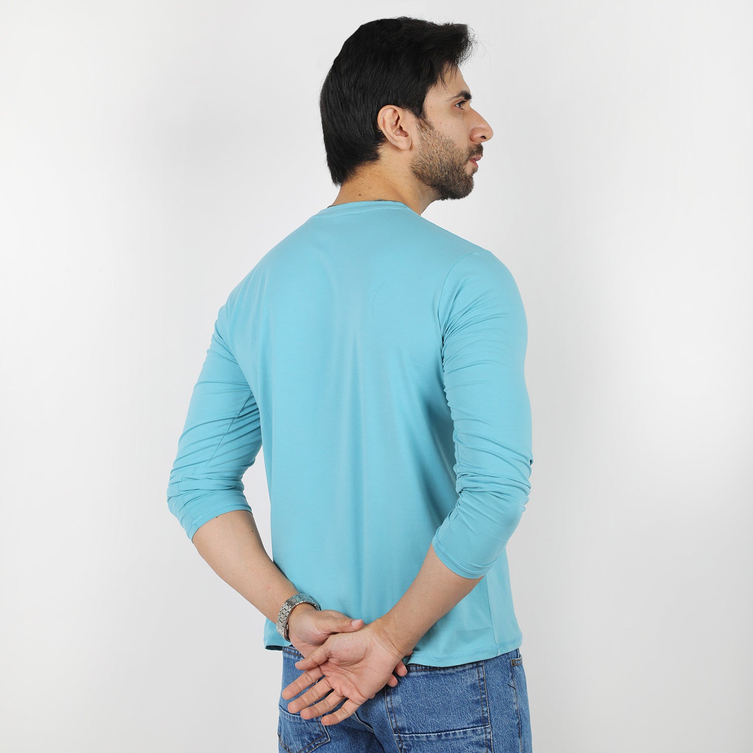 Men's Full Sleeves Printed T-Shirt - Sea Green, Men's T-Shirts & Polos, Chase Value, Chase Value