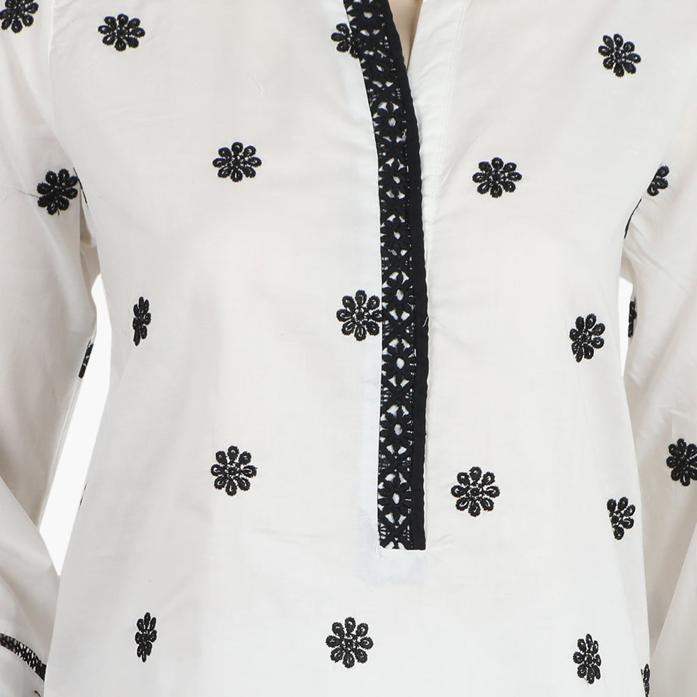 Eminent Women's Embroidered Shalwar Suit - White, Women Shalwar Suits, Eminent, Chase Value